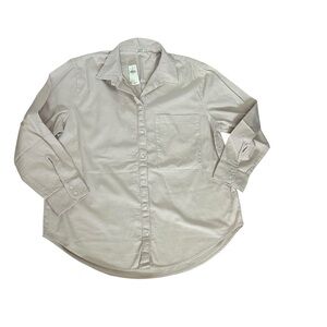Aerie Blush Pink Boyfriend Oversized Button Down Shirt Womens Size Large NWT
